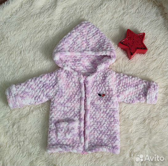 Детское вязаное пальто