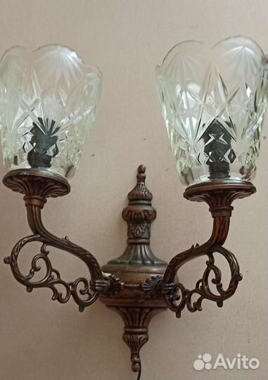 Винтажный светильник СССР бра хрусталь