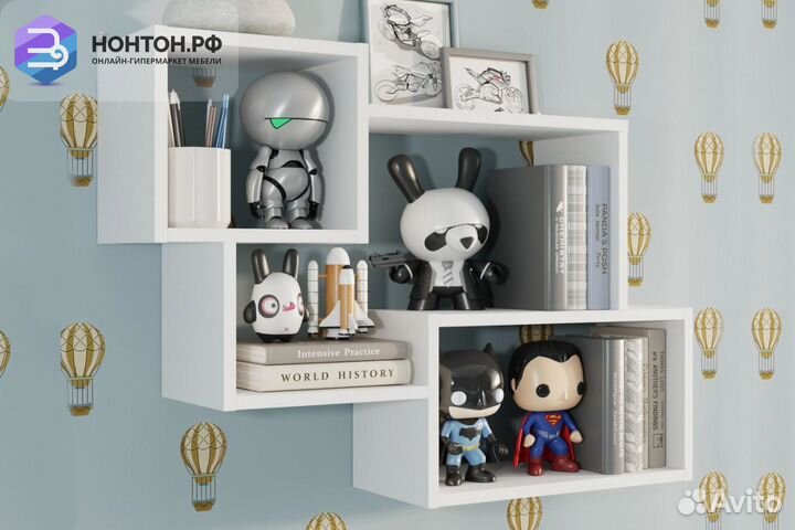 Полка навесная Лайт пн-002 белый гладкий