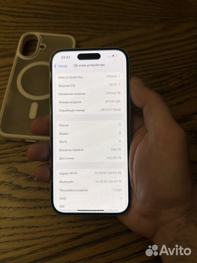 iPhone 16 256gb Sim+Esim