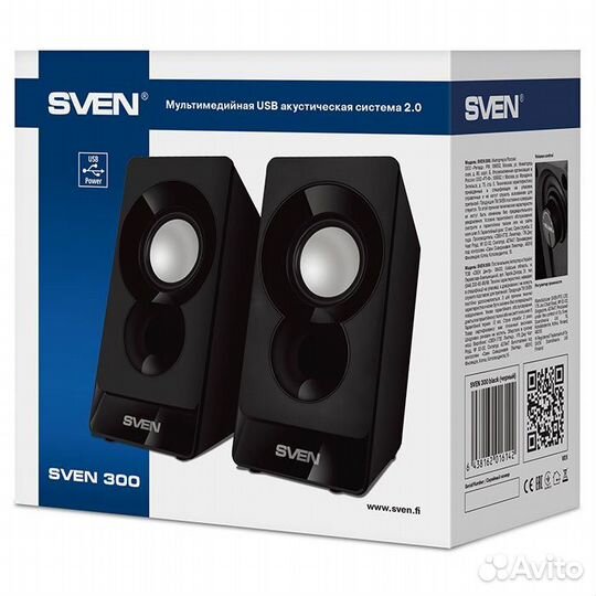 Компьютерные колонки Sven 300 Black (новые)