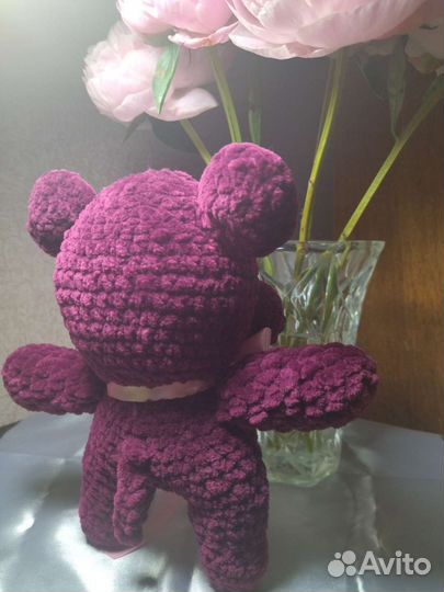 Вязаный плюшевый бегемотик. Амигуруми
