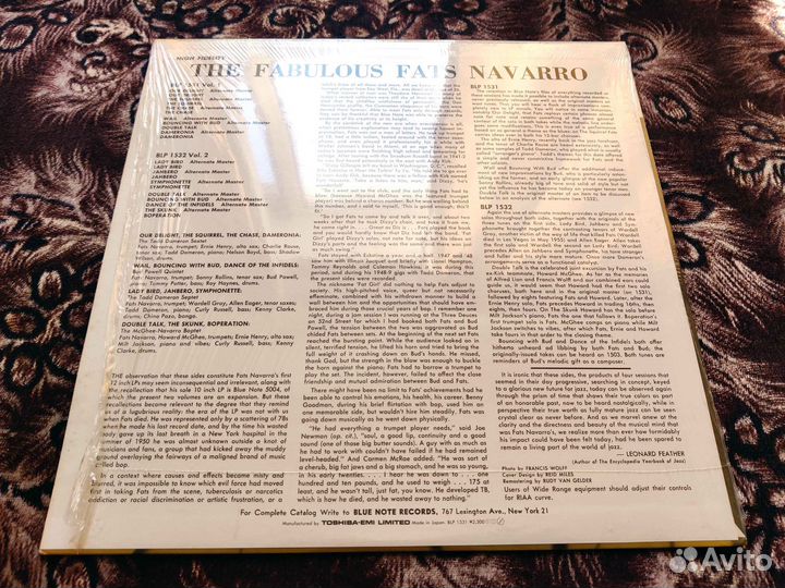 Fats Navarro Fabulous Vol. 1 Japan 1983 OBI Promo