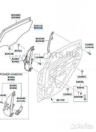 Стекло зад право c Kia Rio QB G4FA