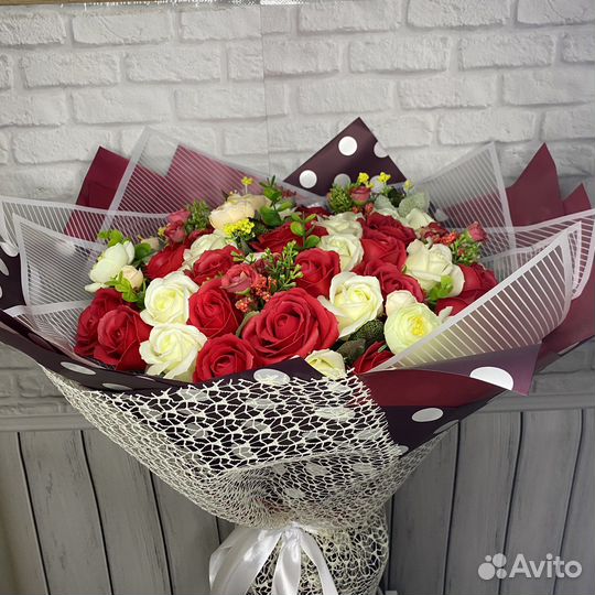 Букеты из мыльных роз