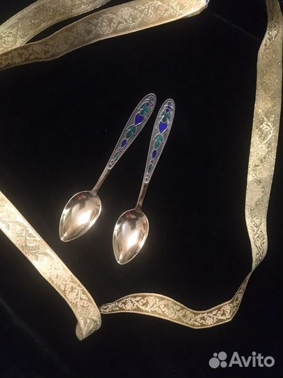 Ложки позолота -серебро, антикв. 875 пр