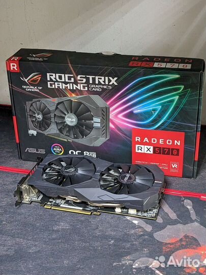 Видеокарта asus RX 570 8GB ROG Strix