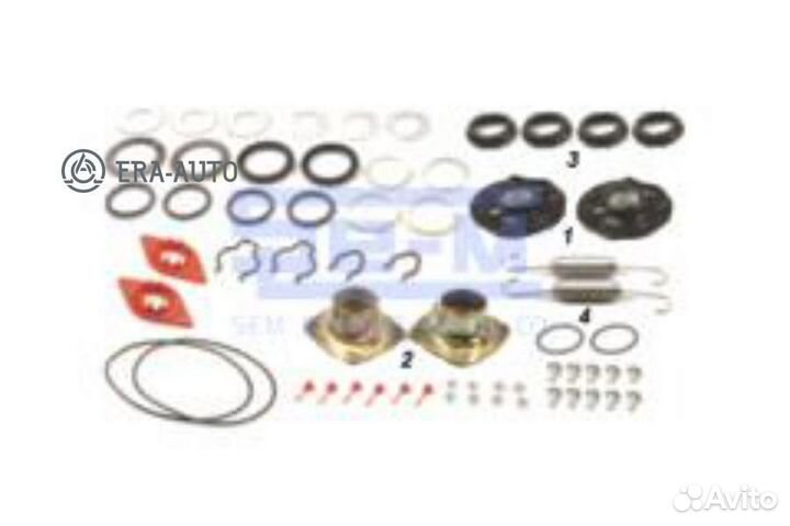 SE-M 12033 р/к торм. вала на ось (рмп) 4шар.опоры+4пыльн+2пруж+шайбы,упл,болты,гайки\SAF