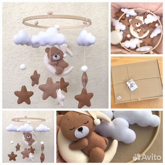 Мобиль в кроватку из фетра ручной работы