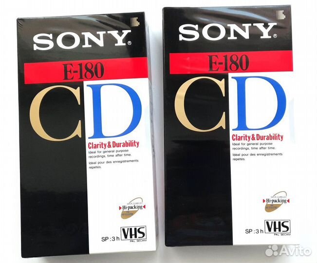 Видеокассета VHS Sony E-180 CD в упаковке, новая