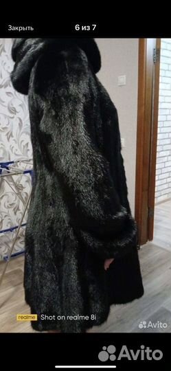 Шуба норковая с капюшоном