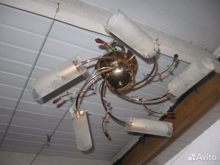 Комплект люстра и бра
