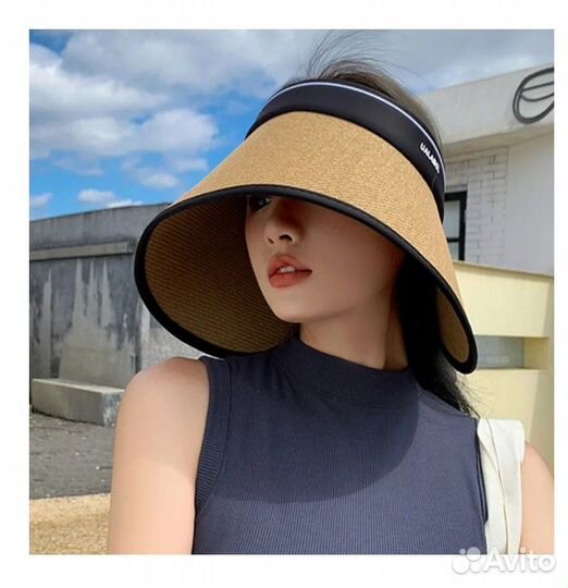 Кепка панама шляпа козырек с большими полями женск