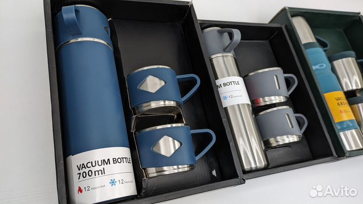 Набор термос + кружки 12 ч тепла 500мл 680мл 700мл