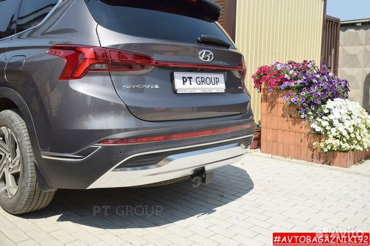 Фаркоп (тсу) под квадрат для Hyundai Santa Fe 2021