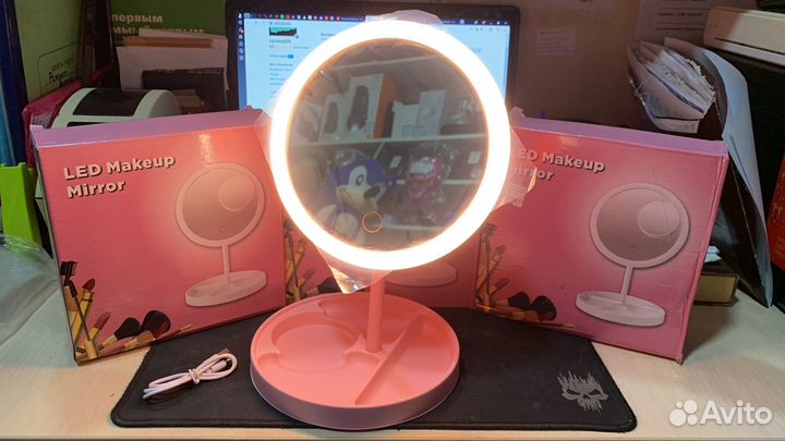 Зеркало косметическое круглое с подсветкой