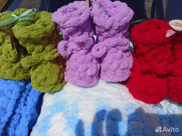 Плед детский вязаный ручная работа