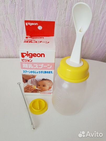 Бутылочка с ложечкой для кормления Pigeon и другое
