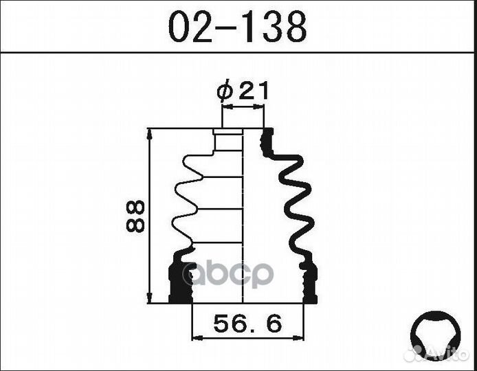 Пыльник шруса 02138 1-56 (Maruichi)