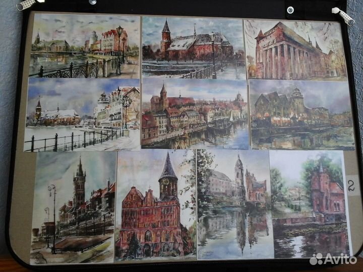 Акварель открытки королевский замок