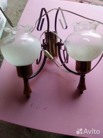 Комплект люстра и бра