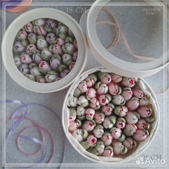 Зефирные тюльпаны / Сладкий подарок / Цветы из зеф