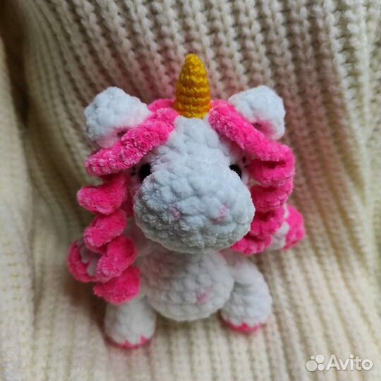 Единорожка с ладошку игрушка ручная работа