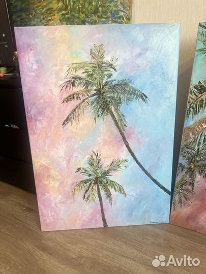 Большие картины маслом 2 шт по 100х70