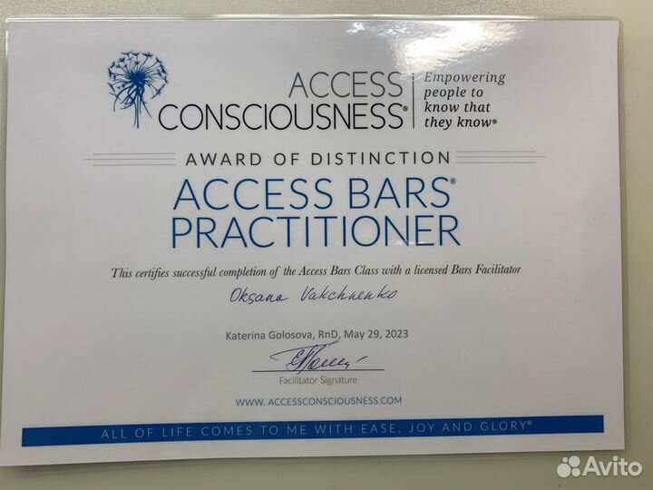 Сессии Access Bars (Аксесс барс) и Mtvss