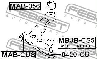 Сайлентблок рычага mitsubishi outlander 02-06 пер
