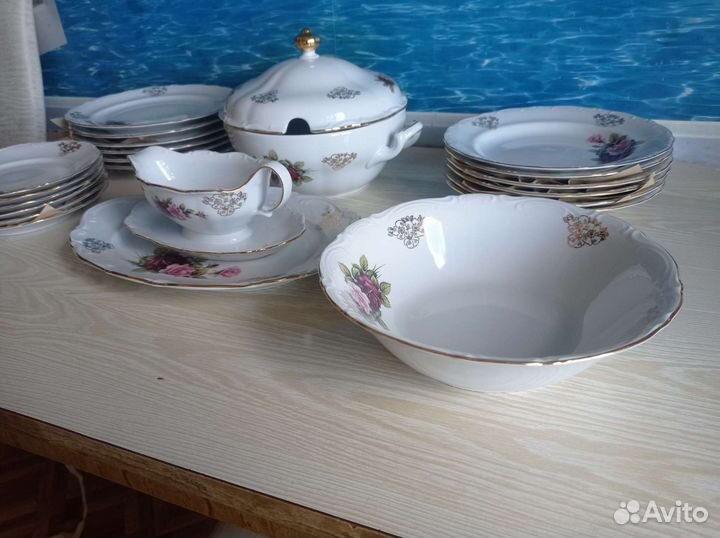 Сервиз столовый роза гдр