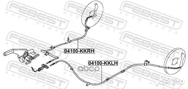 Трос ручного тормоза правый 04100kkrh Febest