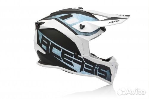 Шлем кроссовый Acerbis linear White/Light-Blue