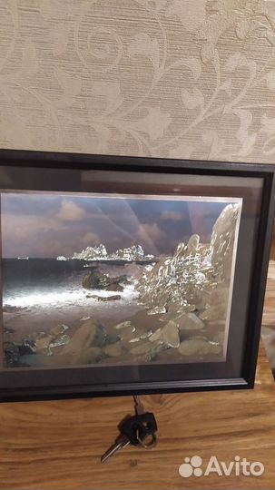 Картина морской берег в рамке современный дизайн