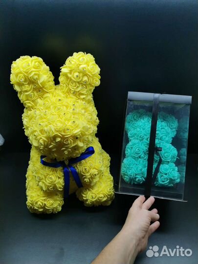 Медведь и заяц из роз