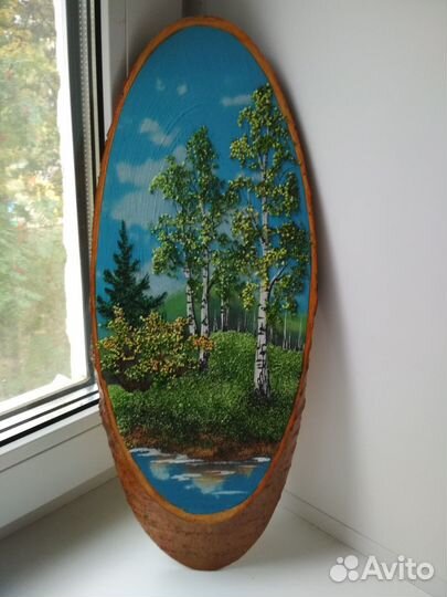 Картины на спиле дерева уральские самоцветы