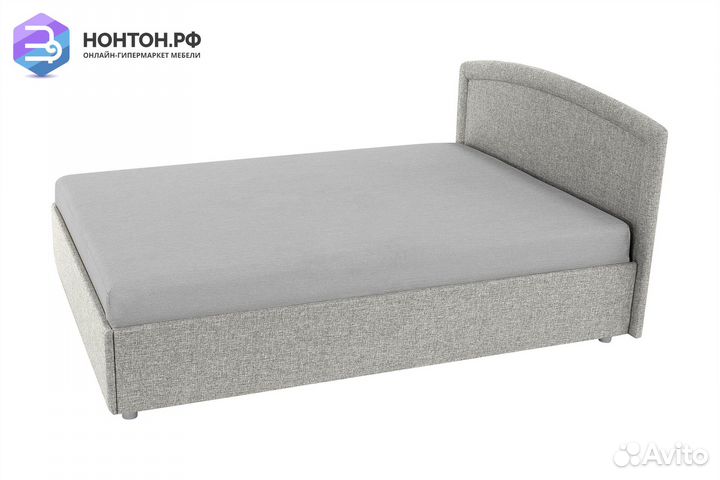 Тахта с овальной спинкой жаккард светло-серый