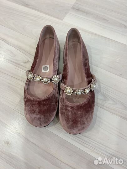 Туфли бархатные pretty ballerinas