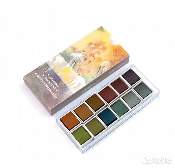 Набор перламутровых акварельных красок 3 палитры