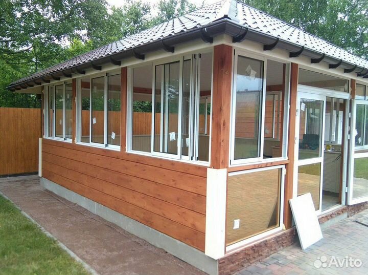Остекление беседки раздвижное