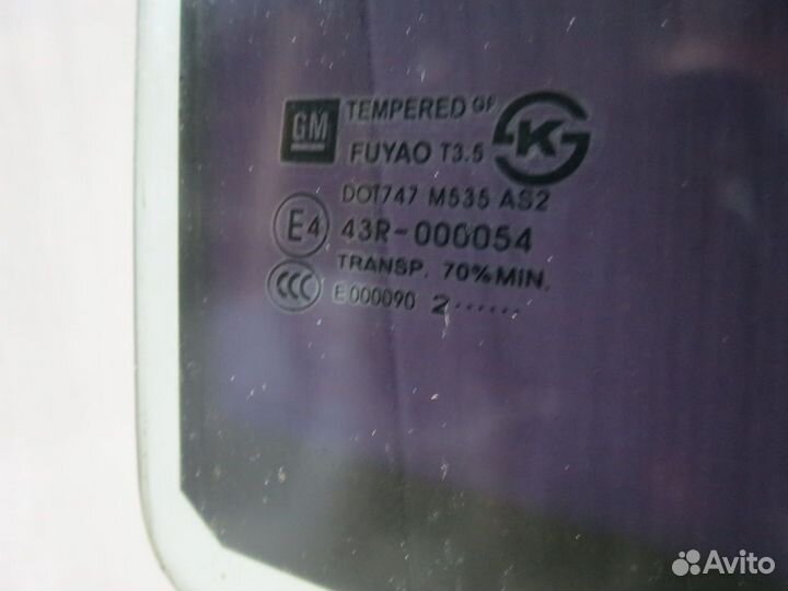 Стекло заднее правое Chevrolet Cruze