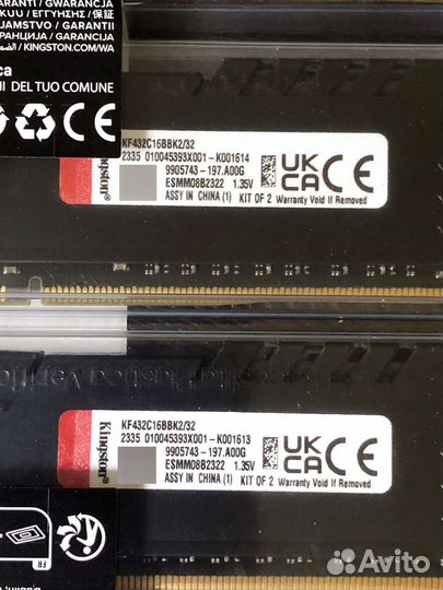Память Kingston fury Beast 32Gb DDR4 3200 гарантия