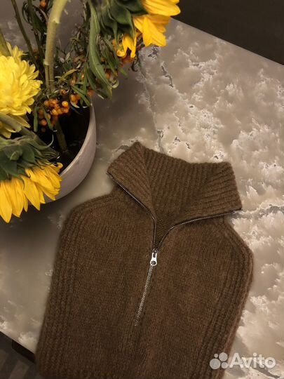 Манишка на молнии женская ручная работа альпака