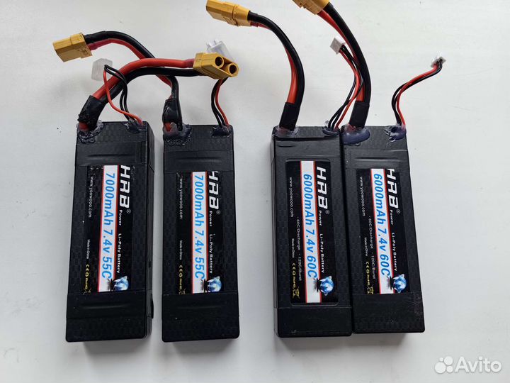 Аккумулятор HRB LiPo 7000 mAh 2S 7,4V Hard XT90