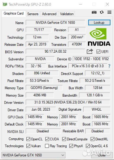 Видеокарта Palit GTX 1650 Dual OC