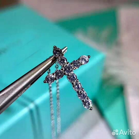 Крест крестик tiffany тифани сталь подвеска