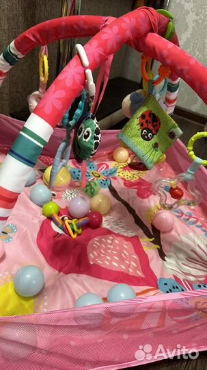 Развивающий коврик play town розовый