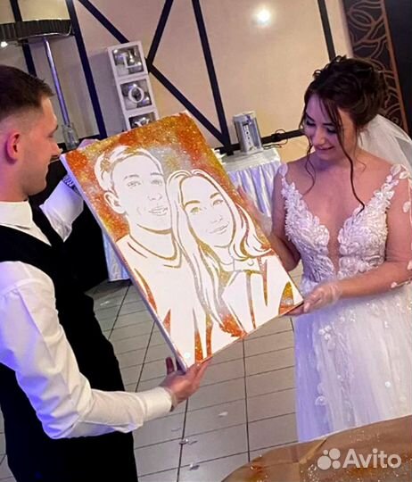 Портрет блестками по фото