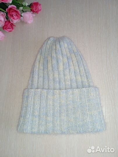 Шапка-бини пух норки меланж