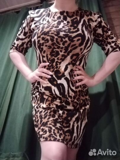 Вещи сумкой пакетом много 52 54 56 платье леопард